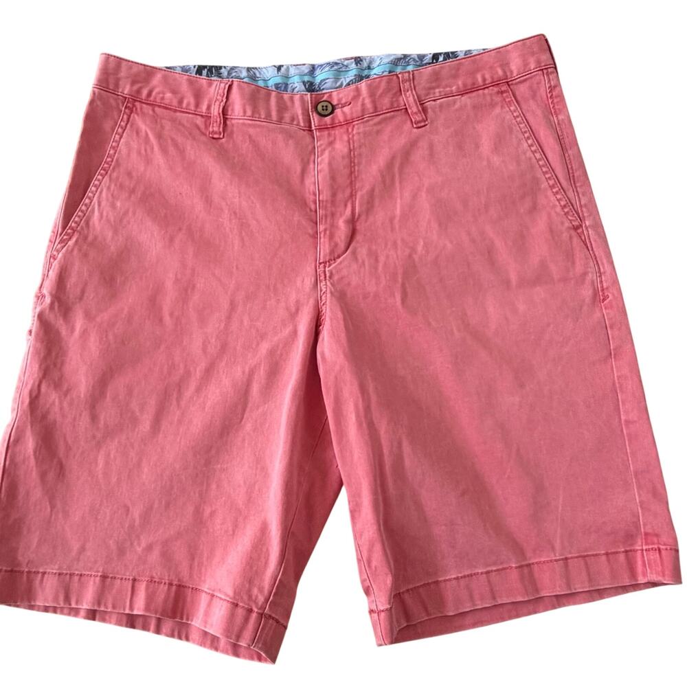 Tommy Bahama Mens Size 34 Washed Red Pink Casual Chino Shorts Preppy